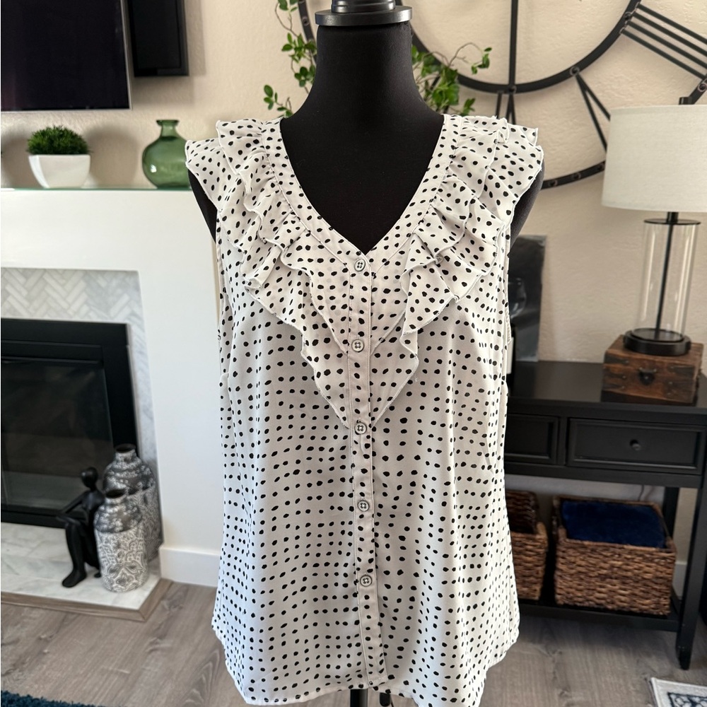 CAbi Polka Dot Top - Size M